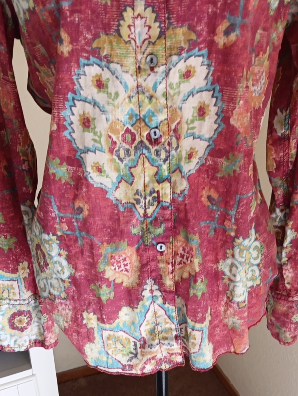 Cino Sundance Flying Peacock Shirt. Boho. Coadral Cowgirl. - Picture 4 of 12